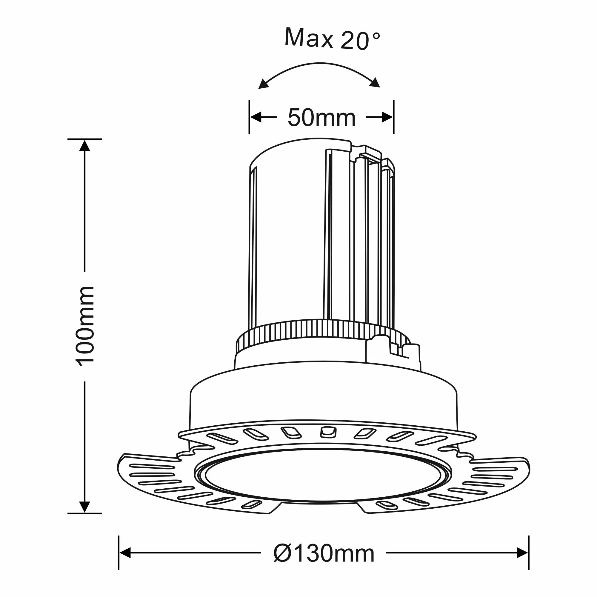 Basy A 12 Tridonic Powered 12W 2700K 1200lm 36° CRI>90 LED Engine Gold Adjustable Recessed Spotlight, IP20 DM201879  Dlux Basy A 12